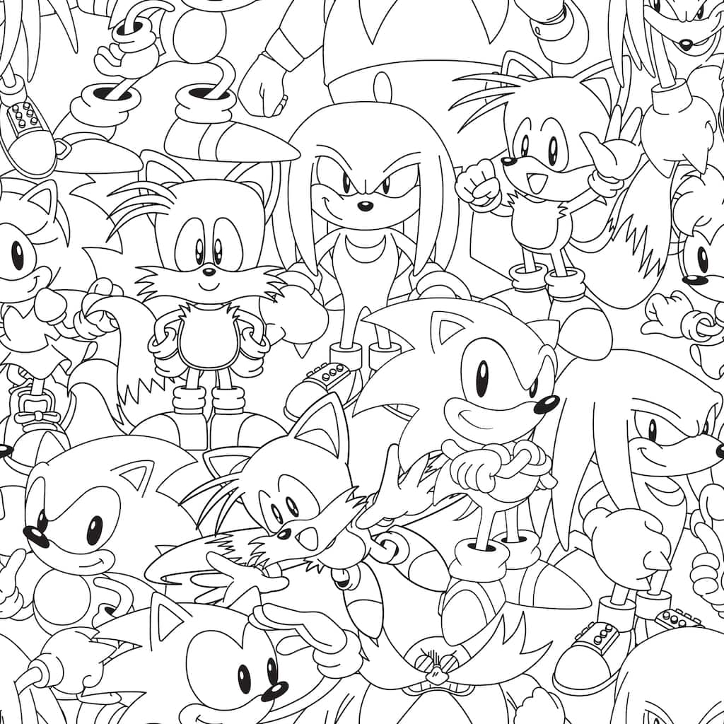 RoomMates Sonic The Hedgehog Line Art Peel and Stick Wallpaper