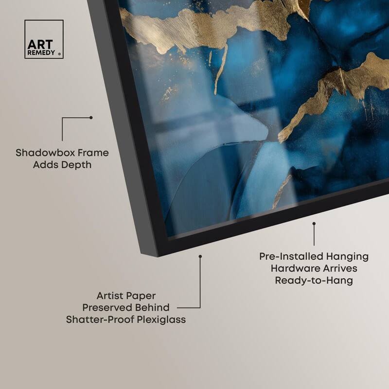 Dark Texture Golden Touch III Shadowbox by Art Remedy