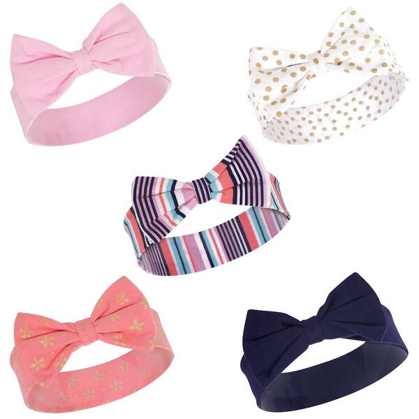 slide 1 of 1, Little Treasure Baby Girl Cotton Headbands 5pk, Sparkle Stripe, One Size - Sparkle Stripe One Size - Sparkle Stripe