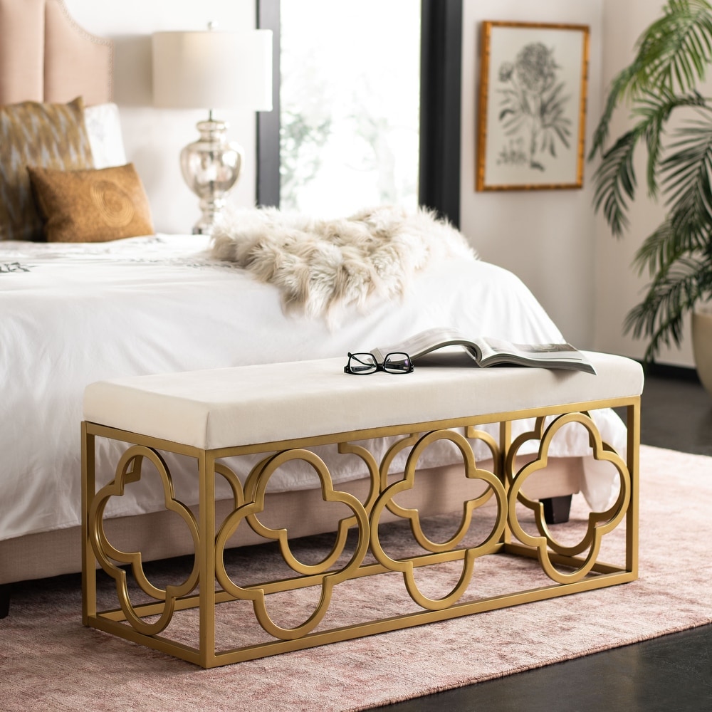 WHITE + GOLD: BENCH SEAT CUSHION  Indoor bench seating, Indoor bench  cushions, Bench seat cushion
