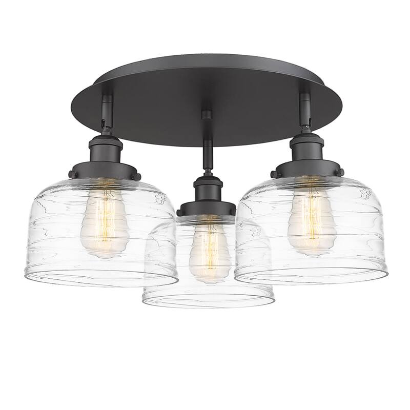 Innovations Lighting 916-3C-10-18 Bell Flush Bell 3 Light 18" Wide - Matte Black