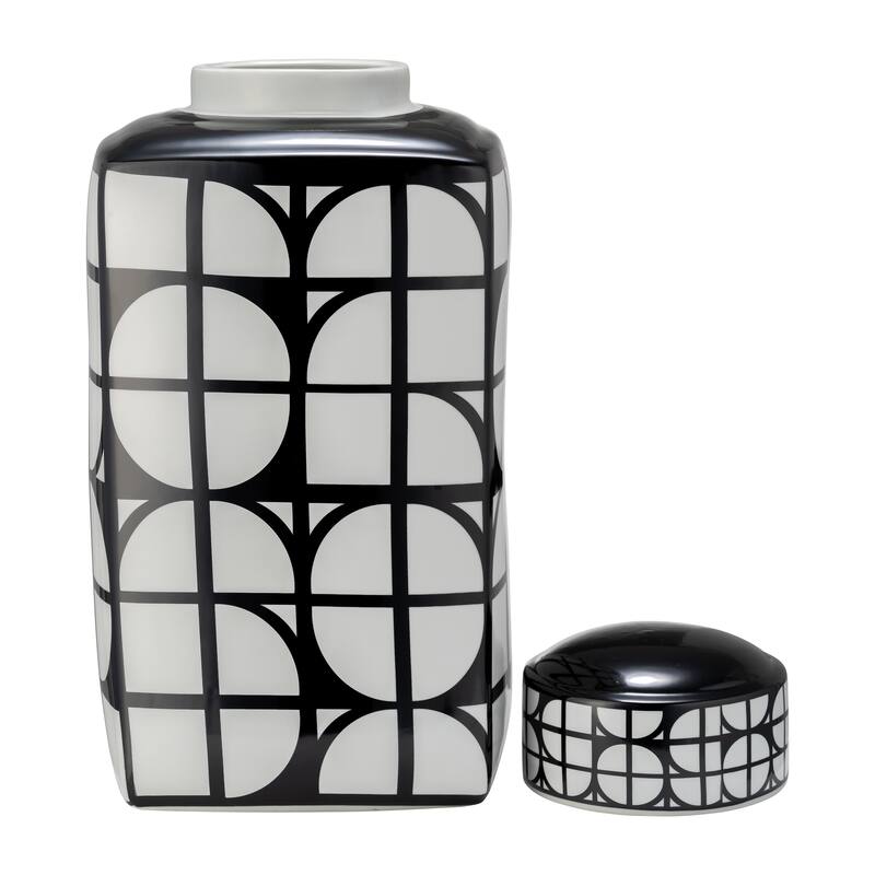 Sagebrook Home Ceramic Square Jar with Lid