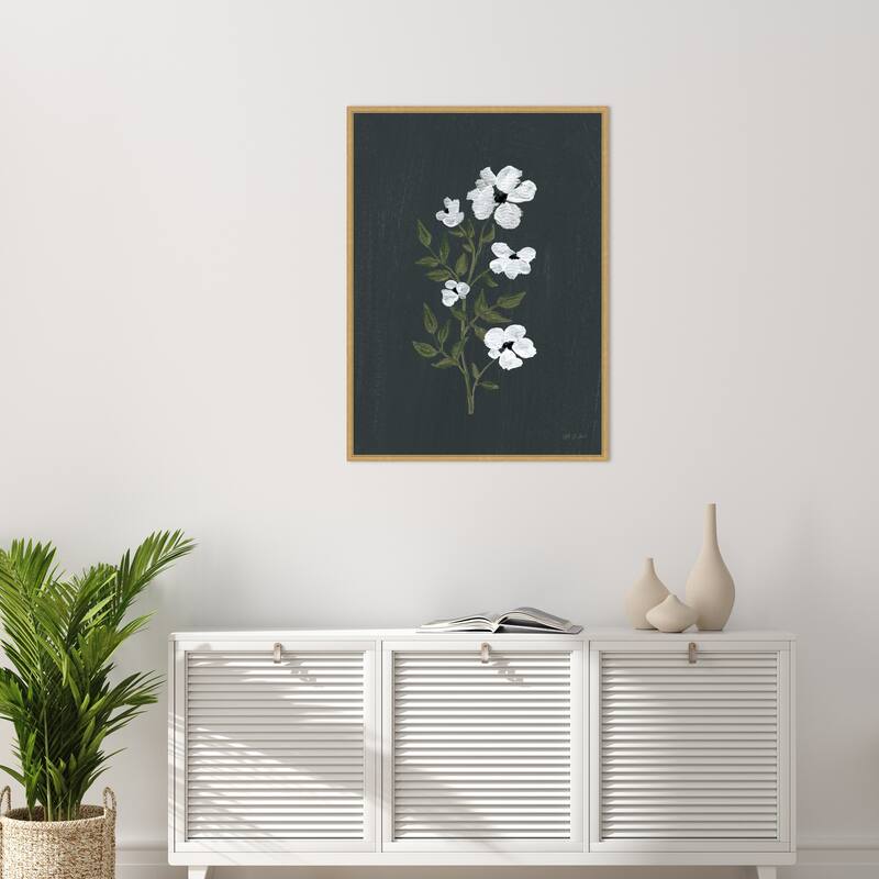 Pretty Little Flower III Black by Yvette St. Amant Framed Canvas Wall Art Print