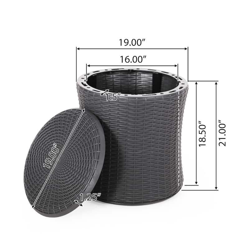 Simone Faux Wicker Storage Side Table by Christopher Knight Home