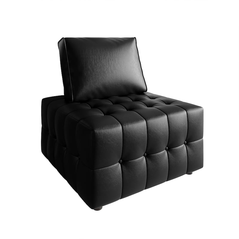 CraftPorch Elegance Button-Tufted PU Upholstered Chair