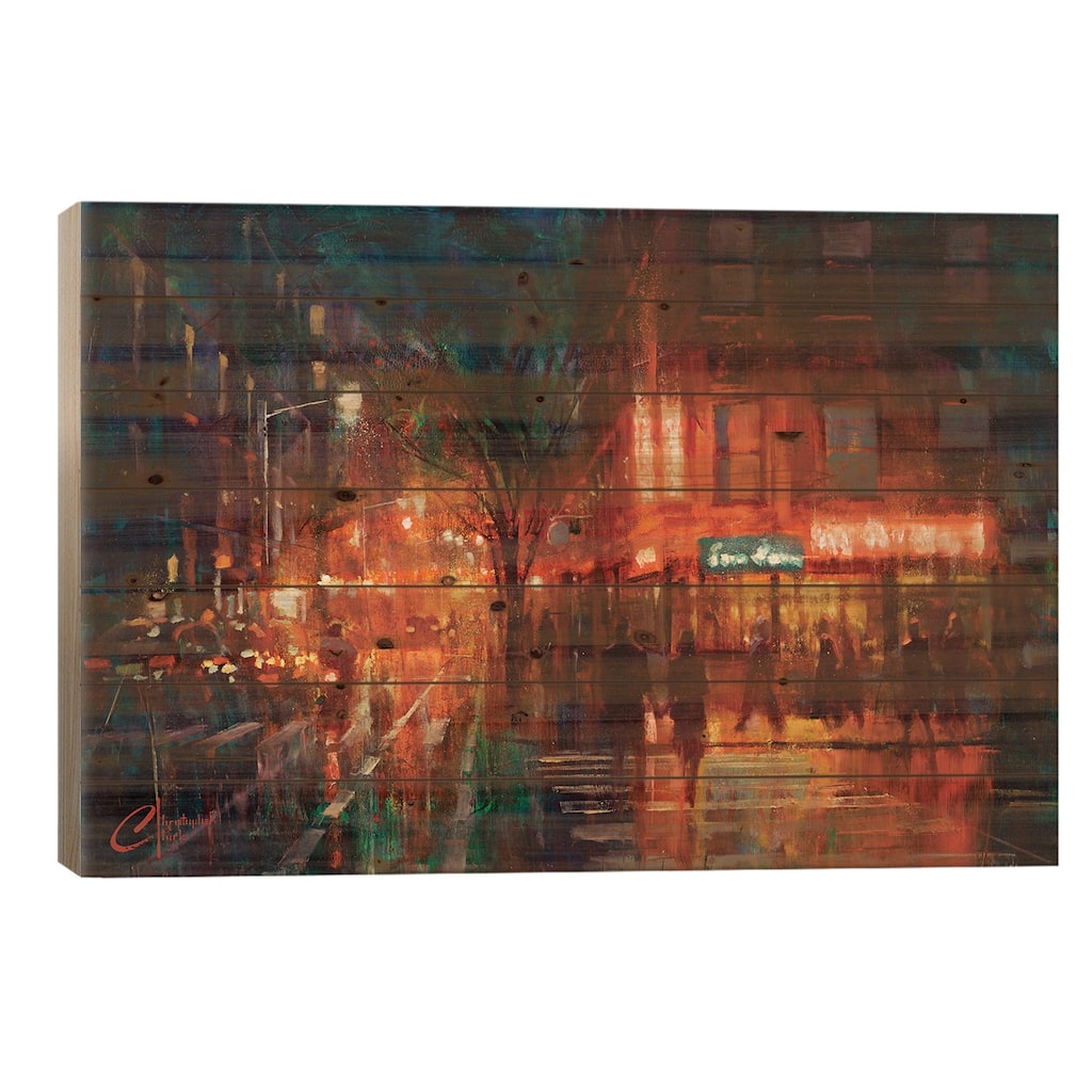 New York City, Corner I Print On Wood by Christopher Clark - Multi-Color