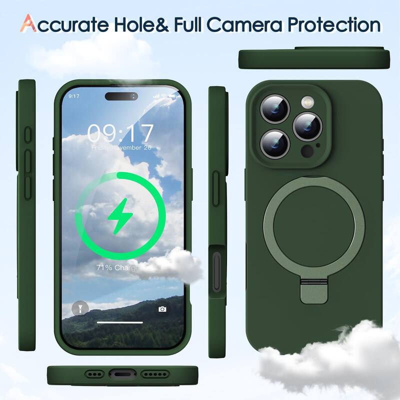 iPhone 16 Pro Max Case, Liquid Silicone,Moisturizing Factor,Extreme Soft Slim Phone Case with Stand Compatible with MagSafe 6.9"