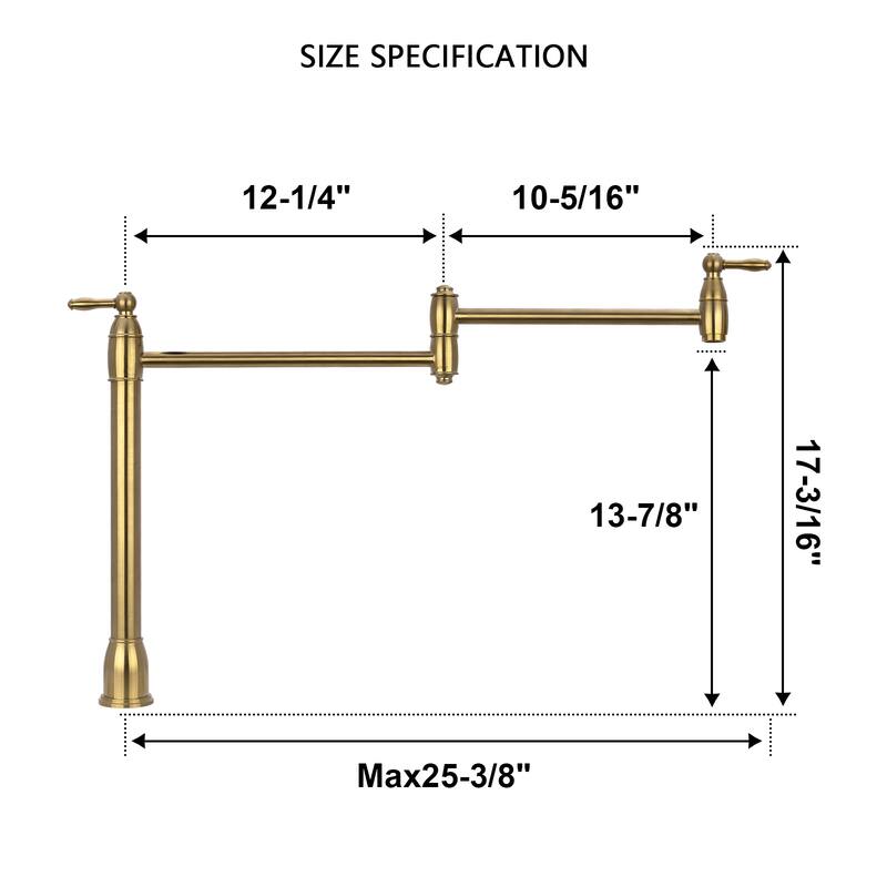 Copper Deck-Mounted Pot Filler Faucet
