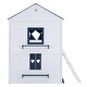 preview thumbnail 10 of 32, Full Size Bunk Bed with Playhouse Design, Windows & Slide - Blue/White