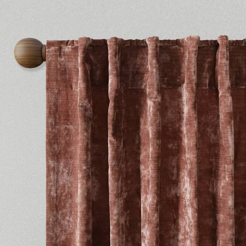 Texture Velvet Back Tab Room Darkening Single Panel