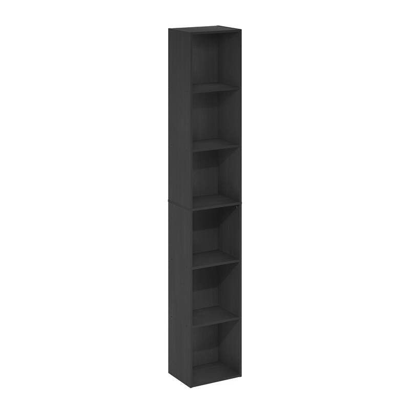 70.87 in. Tall Blackwood Wood 6-Shelf Bookcase
