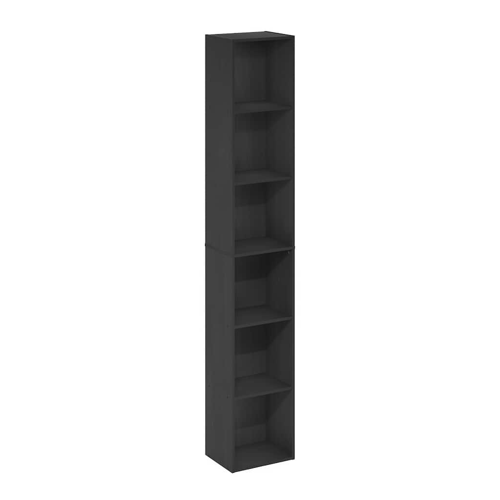 70.87 in. Tall Blackwood Wood 6-Shelf Bookcase