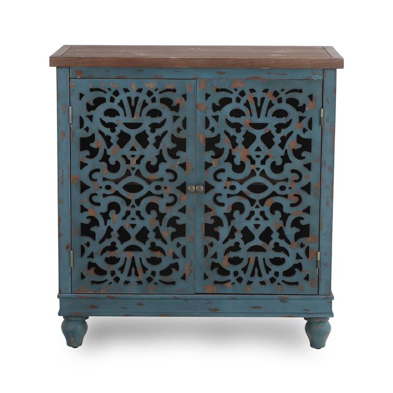 2-door Intricate Traditional Antique Storage Cabinet