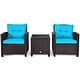 preview thumbnail 37 of 81, Costway 3PCS Patio Rattan Furniture Set Cushioned Conversation Set - See Details