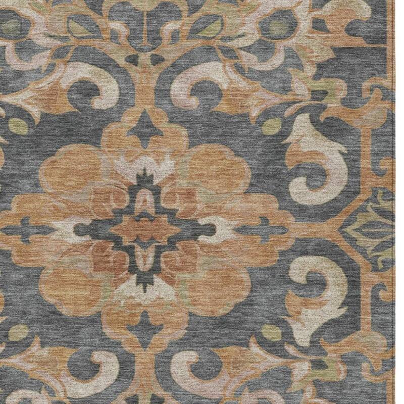 HomeRoots Damask Traditional Rectangle Outdoor Rug