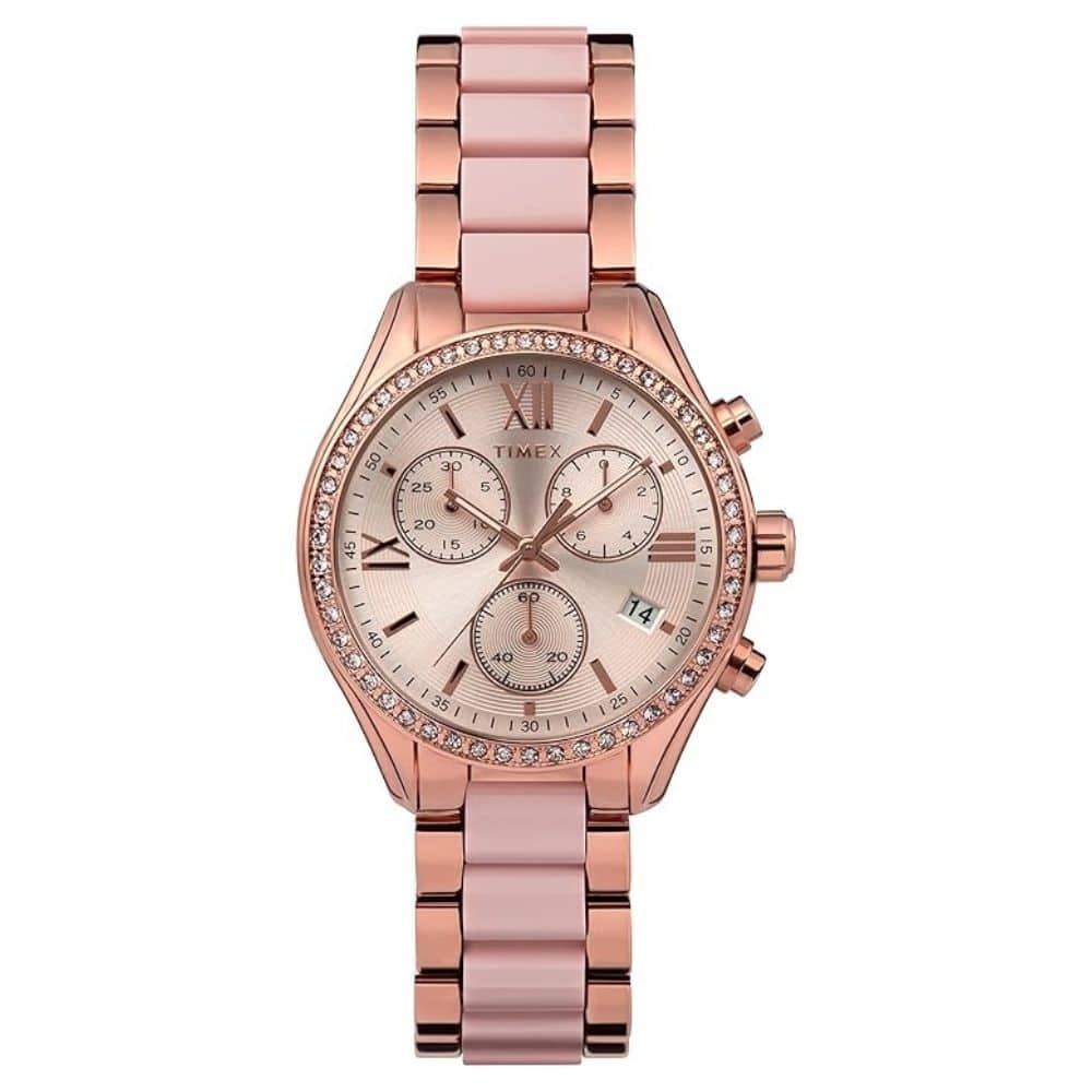 Timex Women's Classic Rose Gold Dial Watch - TW2V75000 - Rose Gold - One Size