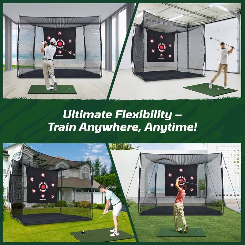 10'x8'x6' Heavy-Duty Golf Practice Net with Frame Golf Driving Cage - 8' x 10'