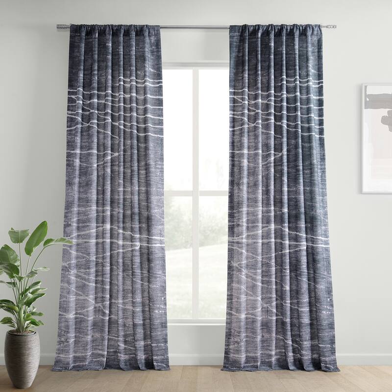 Exclusive Fabrics Textured Cotton Printed Curtains for Bedroom and Living room (1 Panel)