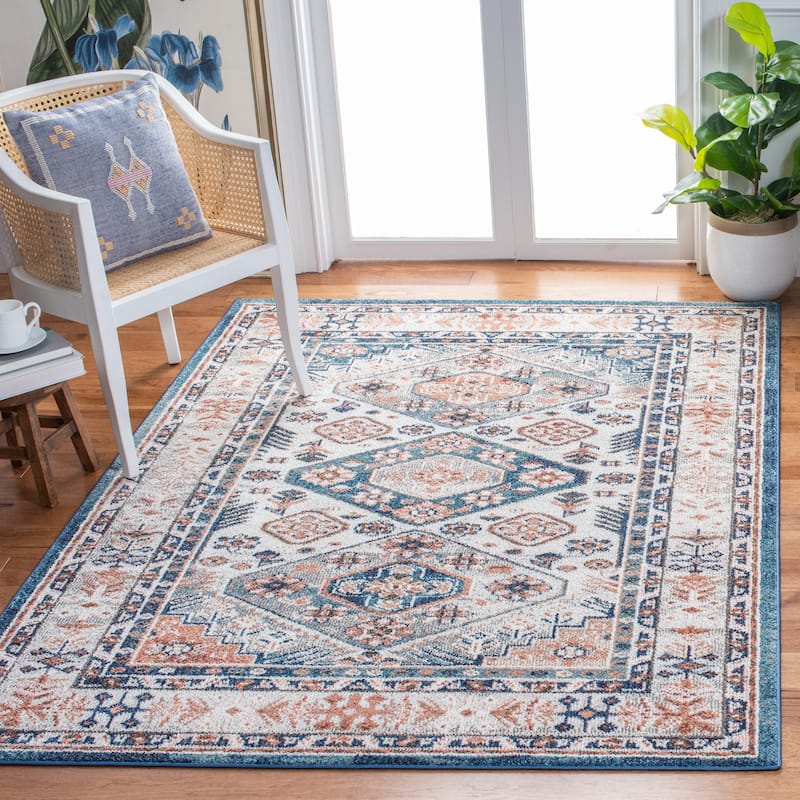 SAFAVIEH Crystal Franchette Oriental Rug - 4'5" x 6'5" - Ivory/Blue - Rectangle