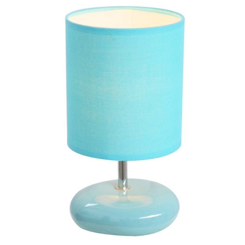 10.24 in. Blue Turquoise Finish Table Lamp with Blue Shade, Sturdy Table Lamp for Living Rooms and Bedrooms