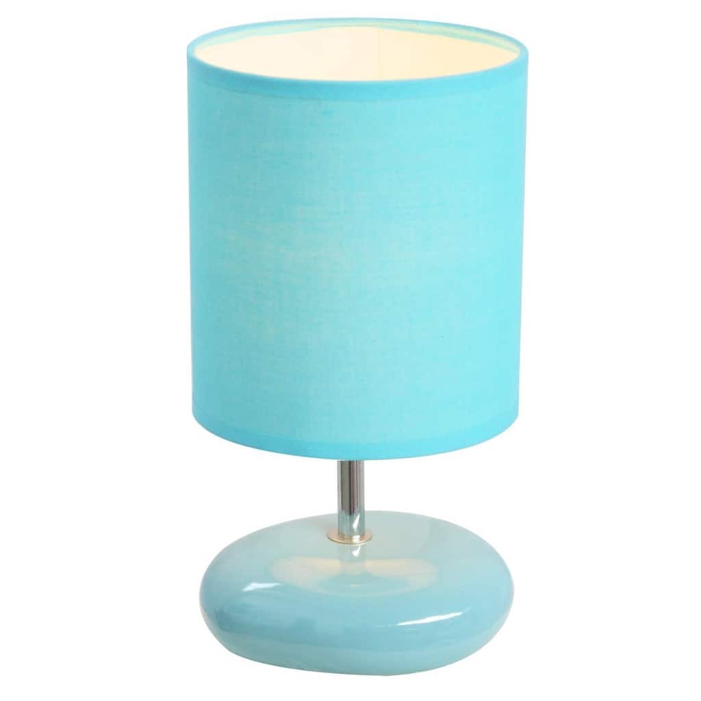 10.24 in. Blue Turquoise Finish Table Lamp with Blue Shade, Sturdy Table Lamp for Living Rooms and Bedrooms