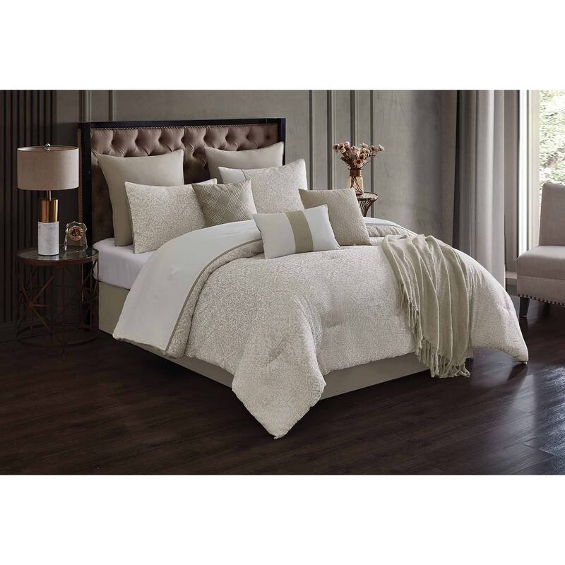 Riverbrook Home Kendon Beige 10 Piece Bed in a Bag - Beige - Queen - 10 Pieces or More