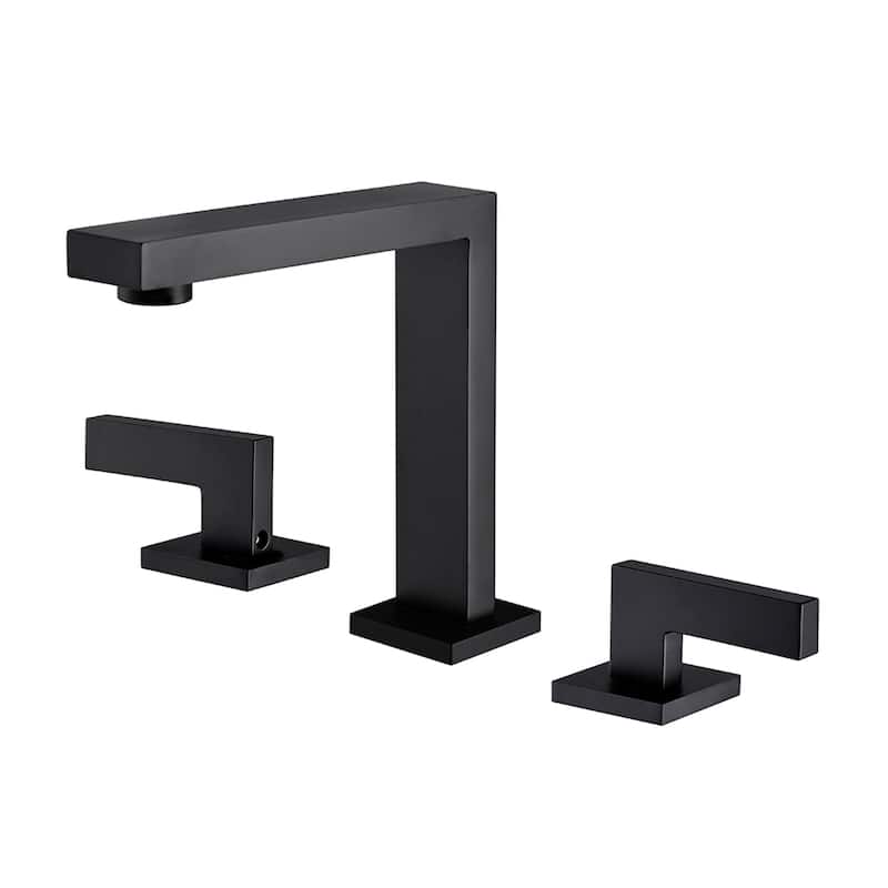 8 in. 2-Handle Widespread High-Arc Bathroom Faucet in Matte Black - Spout height: 5.6" x Spout reach: 5.5"