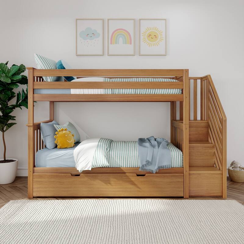 Max and Lily Twin over Twin Staircase Bunk with Trundle