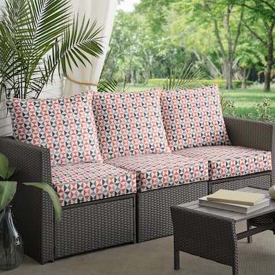 Sunbrella Array Dawn Indoor/Outdoor Sofa Pillow/Cushion Set, Corded - 23" x 25" x 5"