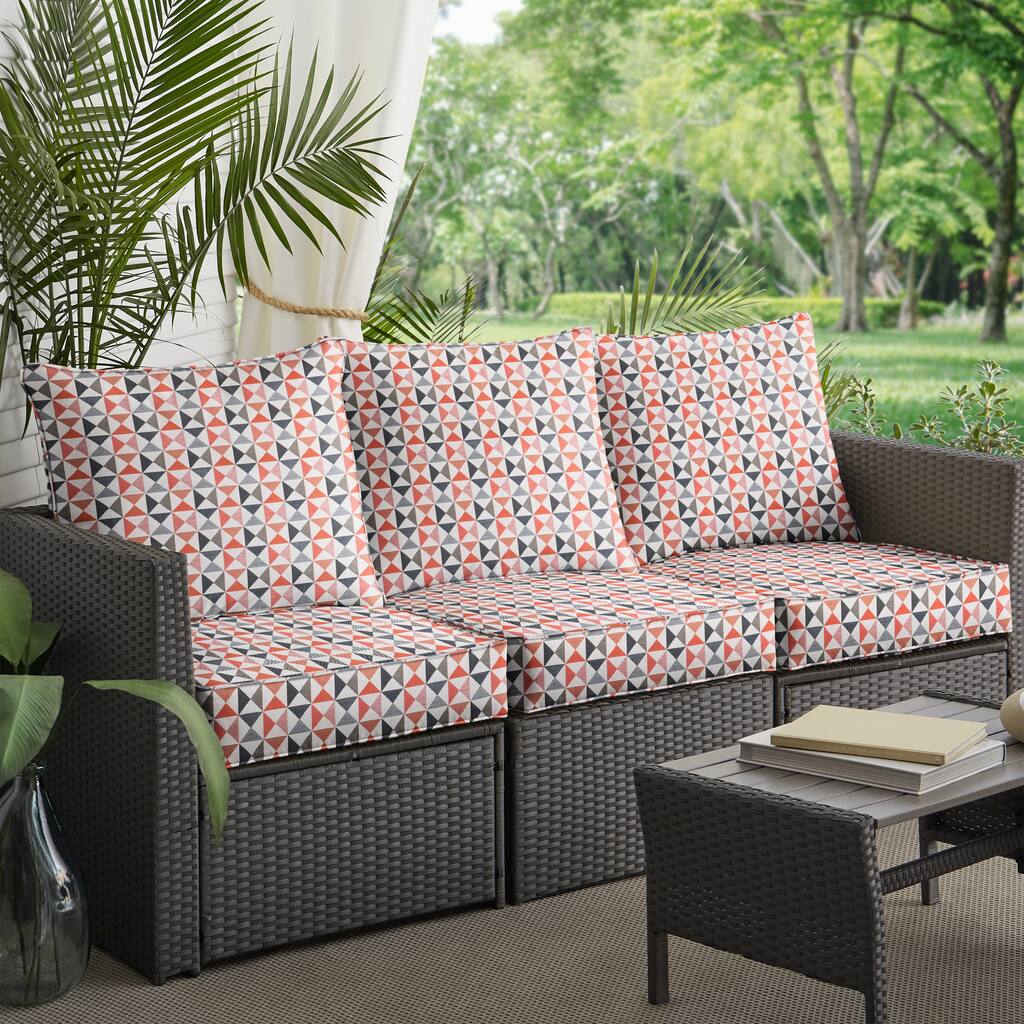 Sunbrella Array Dawn Indoor/Outdoor Sofa Pillow/Cushion Set, Corded - 23" x 25" x 5"
