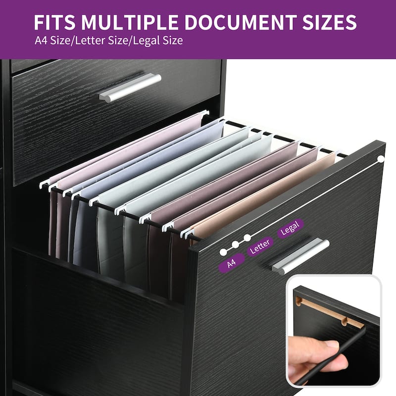 Moasis Mobile File Cabinet with Charging Station and Lock for Home Office