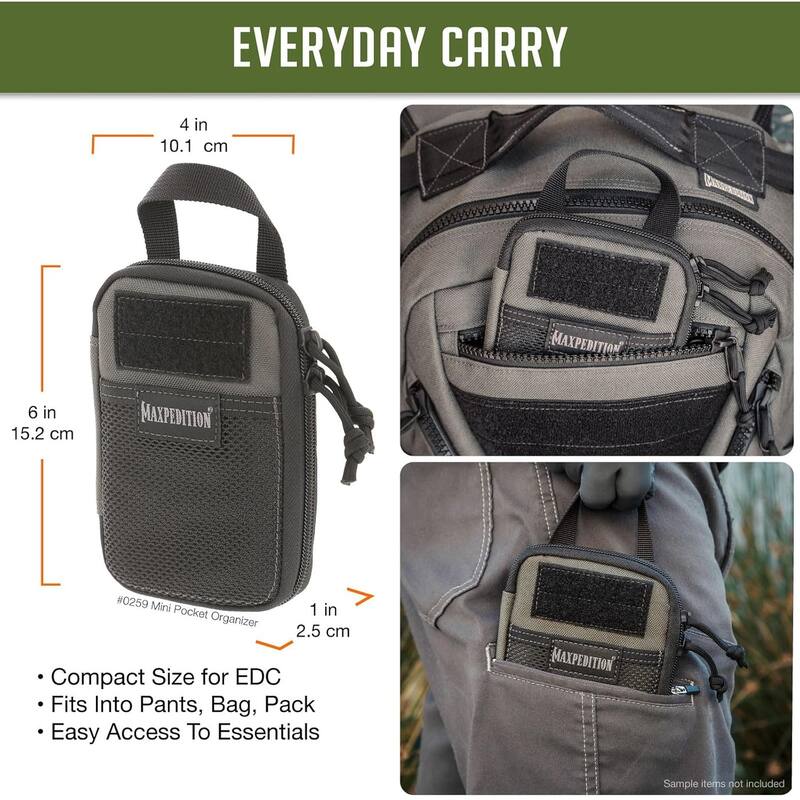 Lightweight Durable Mini Pocket Organizer MOLLE Pouch, Wolf Gray