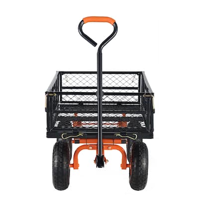 Garden Cart, Sturdy Metal Construction with Simple Assembly, Versatile Dump Cart 880 lbs Load Capacity, 10" Wheels