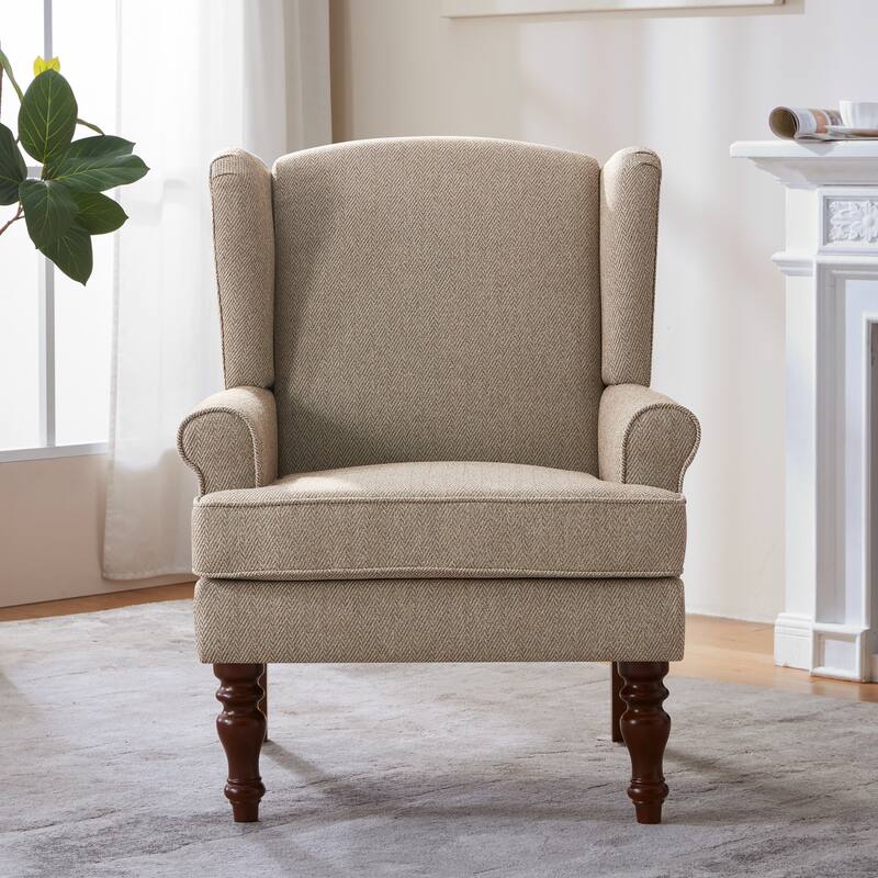 Accent Arm Chair with Turned Legs and Round Arms