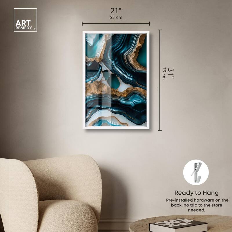 Teal Tectonic II Shadowbox by Art Remedy