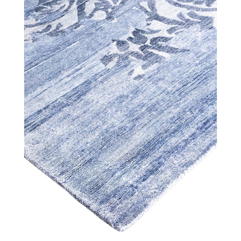 Modern One-of-a-Kind Hand-Knotted Area Rug, Blue - 9' 1" x 11' 10"