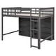 preview thumbnail 9 of 28, Full Size Loft Bed with 8 Open Storage Shelves and Built-in Ladder, Gary