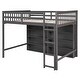 preview thumbnail 9 of 28, Multi-Functional Full Size Loft Bed with 8 Open Storage Shelves and Built-in Ladder, Space Saving, Solid Construction, Gary