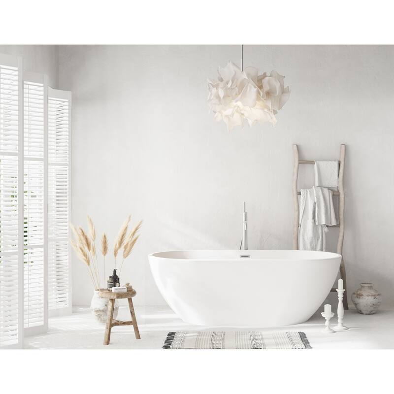 Orson Bathtub in Glossy White - Glossy White with Brushed Nickel Trim - 67"