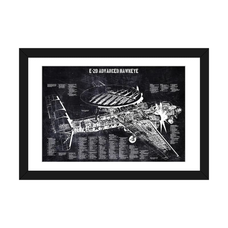 iCanvas "E-2d Advanced Hawkeye" by Joseph Fernando - Black - 24x32x1