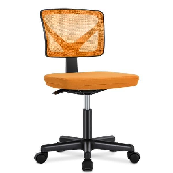 Lumbar Support Ergonomic Chair Without Arms Armless Desk Chair