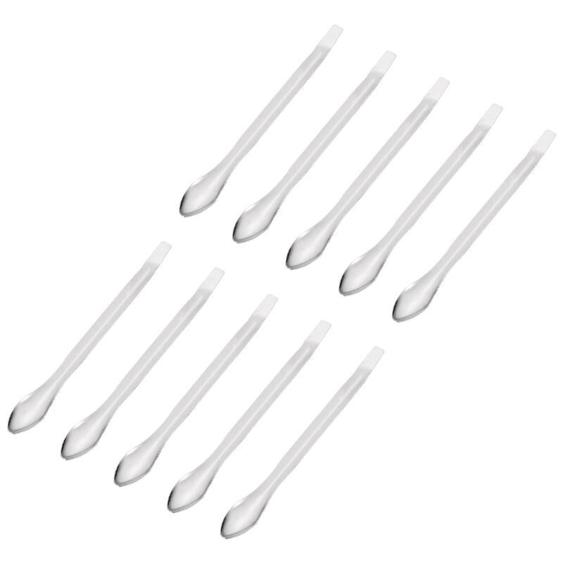 Micro Scoop Stainless Steel Reagent Sample Spoon Lab Spatulas 10Pcs