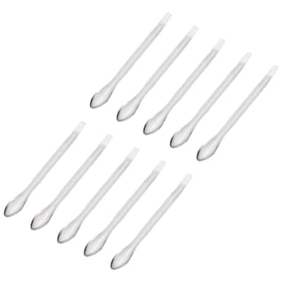Micro Scoop Stainless Steel Reagent Sample Spoon Lab Spatulas 10Pcs