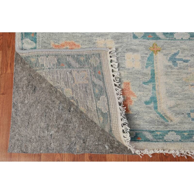 Hand Knotted Oriental 100% Wool Carpet Transitional All-Over Beige & Ivories Oushak Area Rug - 12' 2'' X 9' 1''
