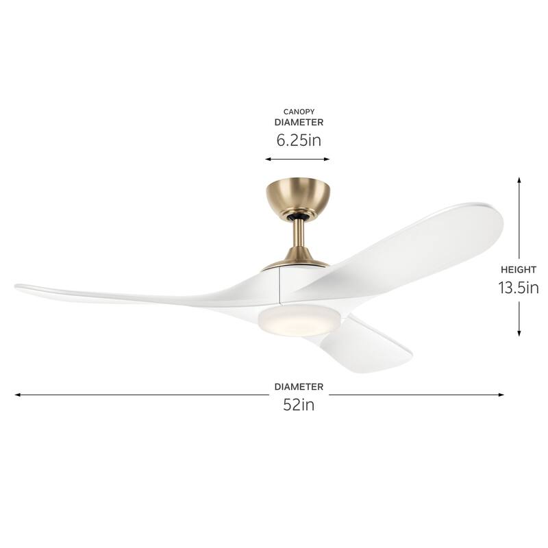 Kichler 310552 Mylo 52" 3 Blade Indoor LED Ceiling Fan