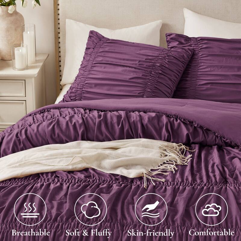 3PCS Queen Minimalist Machine-washable Comforter Set