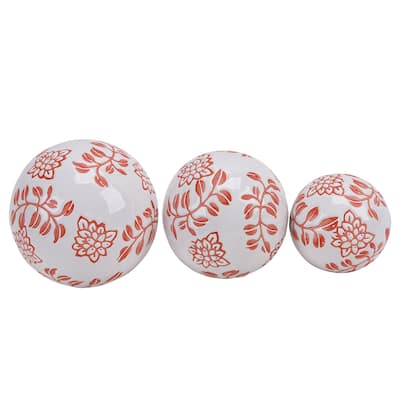 Sagebrook Home Ceramic Decorative Orbs Set - Enhance Your Space with Elegant Home Accents, Ideal for Stylish Interiors