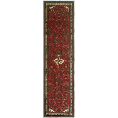 Fine Vintage Distressed Cesarion Red/Ivory Runner - 2'8" x 10'2"