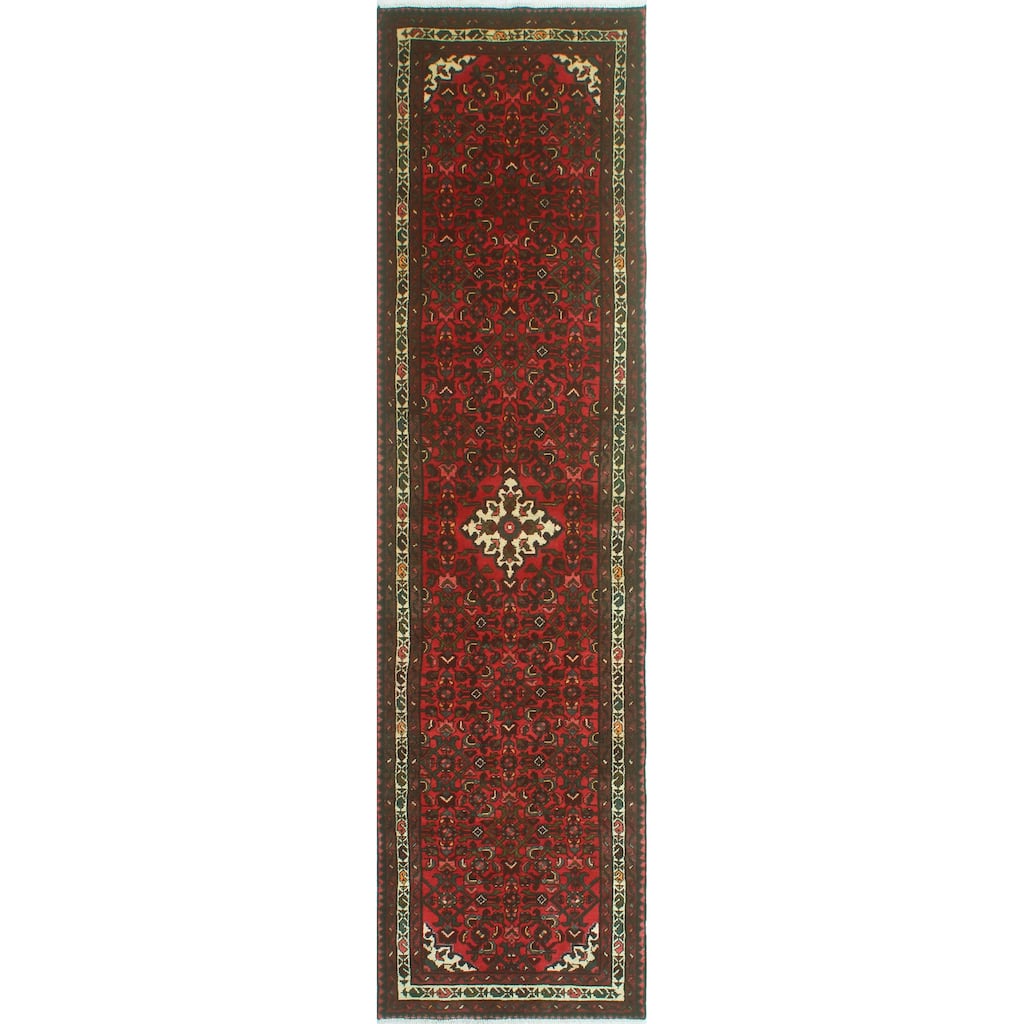 Fine Vintage Distressed Cesarion Red/Ivory Runner - 2'8" x 10'2"