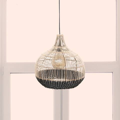 Hand-Woven Cane Pendant Lamp, 6' Cord